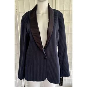 Vintage Jessica‎ McClintock Blue 
Pinstripe Tuxedo Blazer Jacket Size 12 NWT
